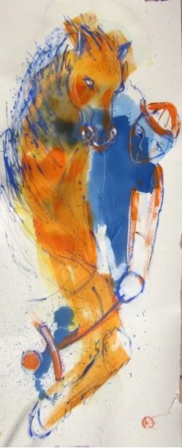 "Polo 1" — 2016, Acryl, Bütten, 125 × 50 cm