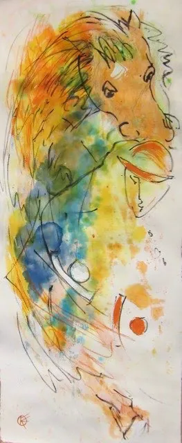 "Polo 2" — 2016, Acryl, Bütten, 125 × 50 cm