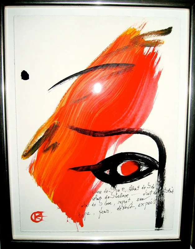 "Serie Augen — Where do I go" — Acryl, Bütten, 33 × 25 cm
