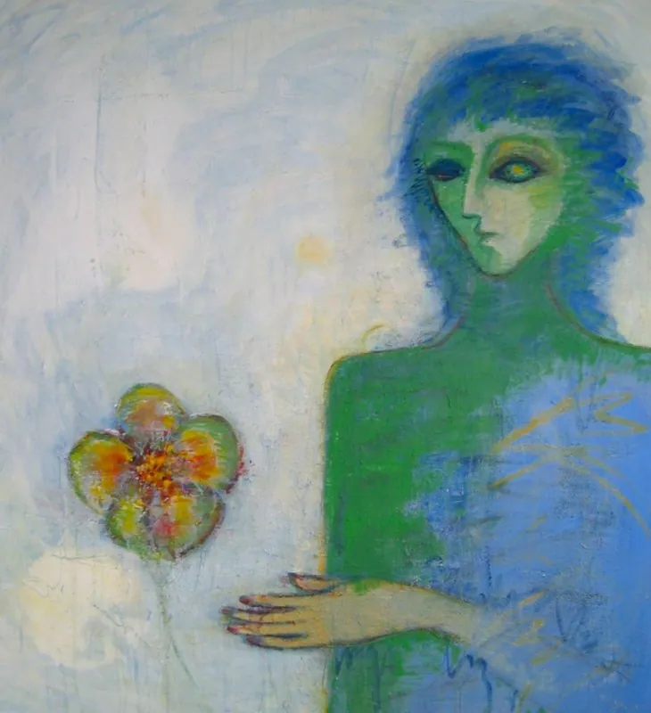 "Blume des Glücks" — 2005, Öl, Leinwand, 170 × 150 cm