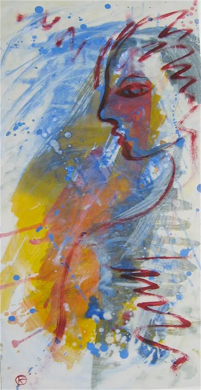 "Welten in uns" — Öl, Karton, 92 × 42 cm
