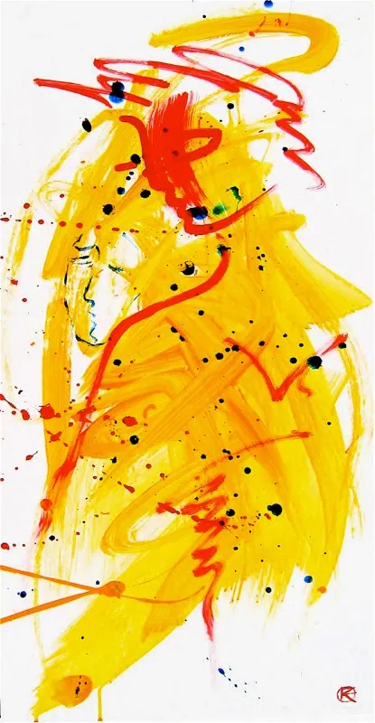 "Zustand" — Öl, Acryl, Karton, 92 × 42 cm