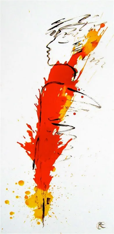 "Inspiration" — Öl, Acryl, Karton, 92 × 42 cm