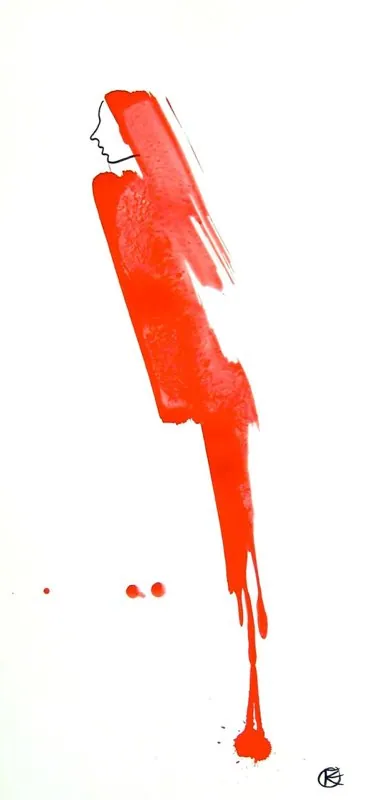 "Höhenflug 1" — Acryl, Pappe, 92 × 42 cm