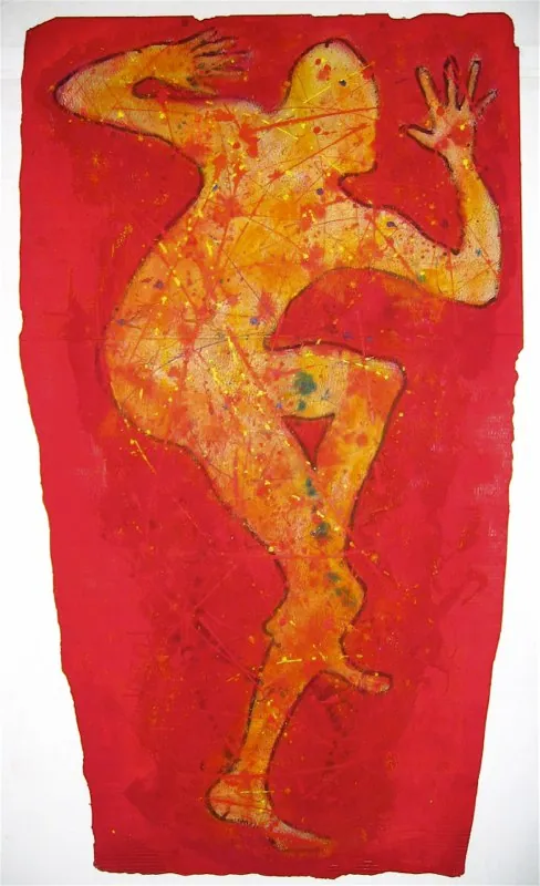 "Du gleichst dem Geist 3" — 2005, Acryl, Sand, Karton, 180 × 110 cm