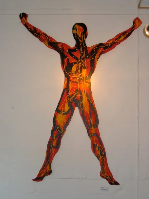 Installation: Acryl auf Holz